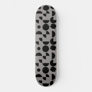 Black Gray Modern Elegantes geometrisches Tribal Skateboard