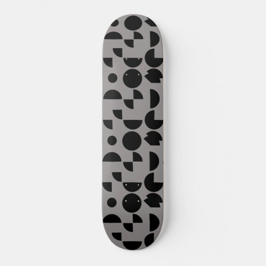 Black Gray Modern Elegantes geometrisches Tribal Skateboard (Vorderseite)