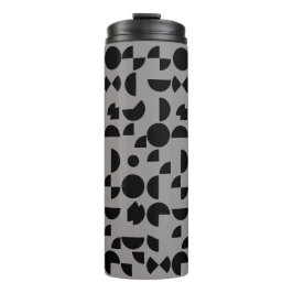 Black Gray Modern Elegantes geometrisches Tribal Thermosbecher