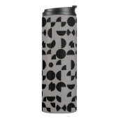 Black Gray Modern Elegantes geometrisches Tribal Thermosbecher (Nach links gedreht)