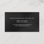 Black Gray Modern Monogram Manager Business Card Visitenkarte (Rückseite)