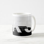 Black Gray Moderner Beruflicher Name Kaffee Tasse (VorderseiteRechts)