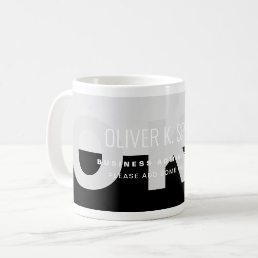 Black Gray Moderner Beruflicher Name Kaffee Tasse (Vorderseite Links)