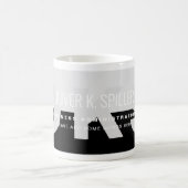 Black Gray Moderner Beruflicher Name Kaffee Tasse (Mittel)