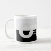 Black Gray Moderner Beruflicher Name Kaffee Tasse (Links)