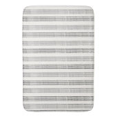 Black Gray Moderner Minimalistisch Stripe Boho Badematte (Vorderseite Vertikal)