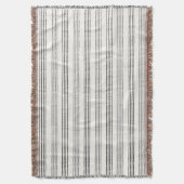 Black Gray Moderner Minimalistisch Stripe Boho Decke (Vorderseite Vertikal)