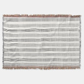 Black Gray Moderner Minimalistisch Stripe Boho Decke (Vorderseite)