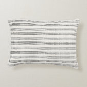 Black Gray Moderner Minimalistisch Stripe Boho Dekokissen (Rückseite)