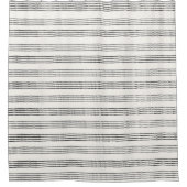 Black Gray Moderner Minimalistisch Stripe Boho Duschvorhang (Vorderseite)
