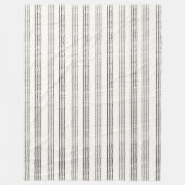 Black Gray Moderner Minimalistisch Stripe Boho Fleecedecke (Vorderseite)