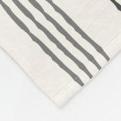Black Gray Moderner Minimalistisch Stripe Boho Fleecedecke (Ecke)