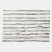 Black Gray Moderner Minimalistisch Stripe Boho Geschirrtuch (Horizontal)