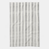 Black Gray Moderner Minimalistisch Stripe Boho Geschirrtuch (Vertikal)