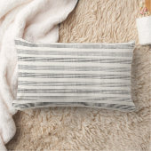 Black Gray Moderner Minimalistisch Stripe Boho Lendenkissen (Decke)