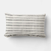 Black Gray Moderner Minimalistisch Stripe Boho Lendenkissen (Vorderseite)