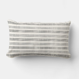 Black Gray Moderner Minimalistisch Stripe Boho Lendenkissen