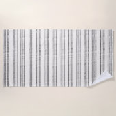 Black Gray Moderner Minimalistisch Stripe Boho Strandtuch (Vorderseite)