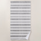 Black Gray Moderner Minimalistisch Stripe Boho Strandtuch (Vorderseite)