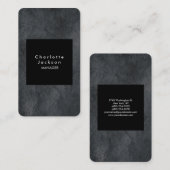 Black Gray Modernes Schlichtes Beruflich Stilvolle Visitenkarte (Vorne/Hinten)