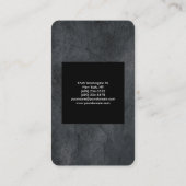 Black Gray Modernes Schlichtes Beruflich Stilvolle Visitenkarte (Rückseite)
