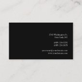 Black Gray Monogram Business Card Visitenkarte (Rückseite)