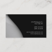 Black Gray Monogram Chic Business Card Visitenkarte (Rückseite)