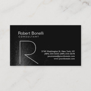 Black Gray Monogram Consultant Business Card Visitenkarte