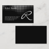 Black Gray Monogram Consultant Business Card Visitenkarte (Vorne/Hinten)
