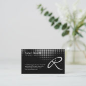 Black Gray Monogram Consultant Business Card Visitenkarte (Stehend Vorderseite)