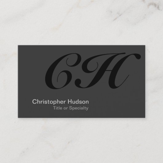 Black Gray Monogram Consultant Business Card Visitenkarte (Vorderseite)