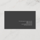 Black Gray Monogram Consultant Business Card Visitenkarte (Rückseite)