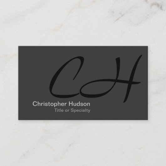 Black Gray Monogram Consultant Business Card Visitenkarte (Vorderseite)