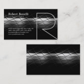 Black Gray Monogram Consultant Business Card Visitenkarte (Vorne/Hinten)