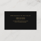 Black Gray Monogram Manager Business Card Visitenkarte (Rückseite)