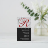 Black Gray Monogram Wall Brick Business Card Visitenkarte (Stehend Vorderseite)