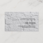 Black Gray Monogram Wall Brick Business Card Visitenkarte (Rückseite)
