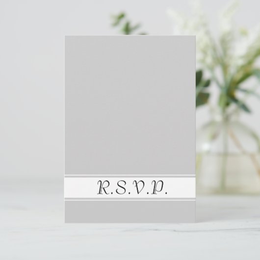 Black Gray Mustaches RSVP Karte (Stehend Vorderseite)