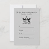 Black Gray Mustaches RSVP Karte (Rückseite)