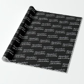 Black Gray Name Age Chic Geburtstag Geschenkpapier (Ungerollt)