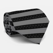 Black Gray Neck Tie Striping Krawatte (Gerollt)