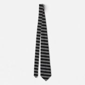 Black Gray Neck Tie Striping Krawatte (Rückseite)