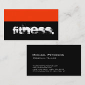 Black Gray Orange Personal Trainer Business Card Visitenkarte (Vorne/Hinten)