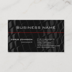 Black Gray Pattern Red Line Trendy Business Card Visitenkarte