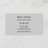 Black Gray Personal Fitness Trainer Business Card Visitenkarte (Rückseite)