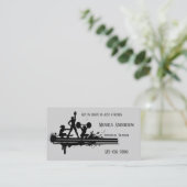 Black Gray Personal Fitness Trainer Business Card Visitenkarte (Stehend Vorderseite)