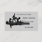 Black Gray Personal Fitness Trainer Business Card Visitenkarte (Vorderseite)