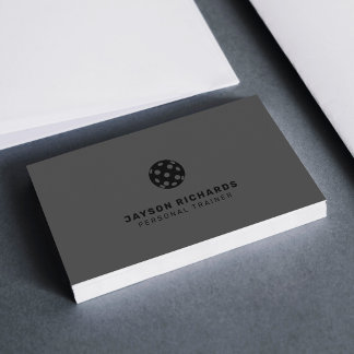 Black & Gray Pickleball Coaching Personal Trainer Visitenkarte