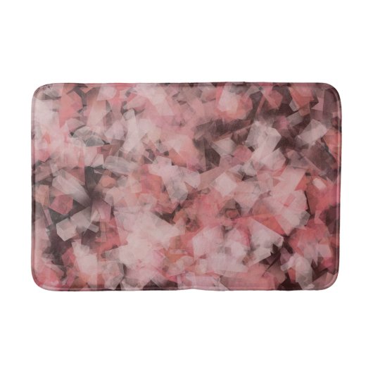 Black Gray Pink White Modern Geometric Abstract Badematte (Vorderseite)