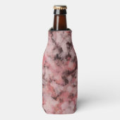 Black Gray Pink White Modern Geometric Abstract Flaschenkühler (Flaschenvorderseite)